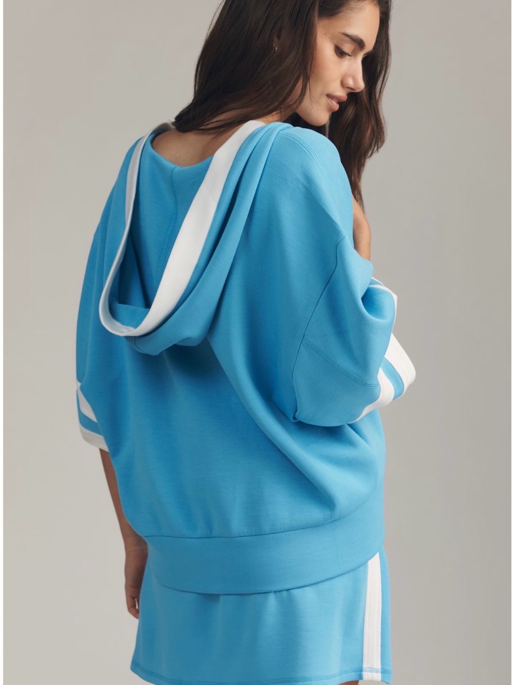 Daily Practice Willow Blue Hooded Half Sleeve Sweatshirt &  Skirt Set Medium NWT - Picture 4 of 8